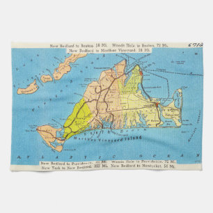 Map of Martha’s Vineyard  Martha’s Vineyard Tea Towel
