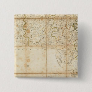 Map Of Massachusetts 15 Cm Square Badge