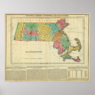 Map Of Massachusetts Poster