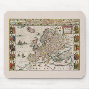 Map of Mediaeval Europe (by Willem Blaeu) Mouse Pad