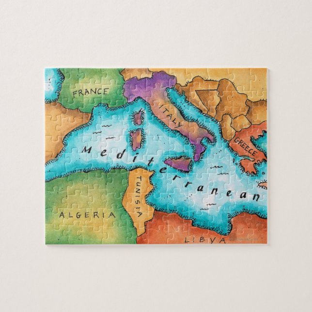 Map of Mediterranean Sea Jigsaw Puzzle (Horizontal)