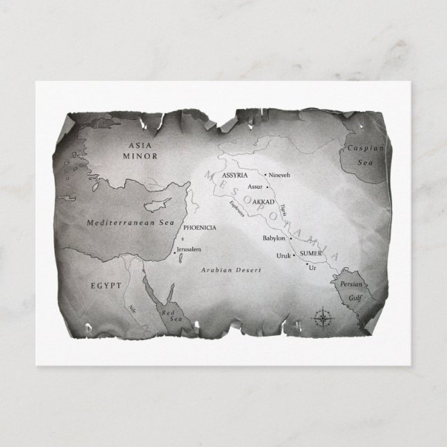 MAP OF MESOPOTAMIA Postcard (Front)