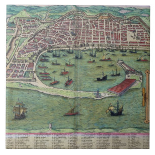 Map of Messina, from 'Civitates Orbis Terrarum' by Tile