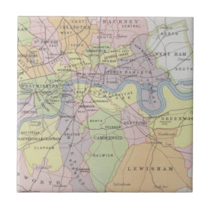 Map of Metropolitan Parliamentary Boroughs Ceramic Tile
