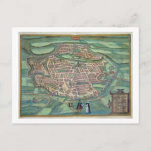 Map of Metz, from 'Civitates Orbis Terrarum' by Ge Postcard