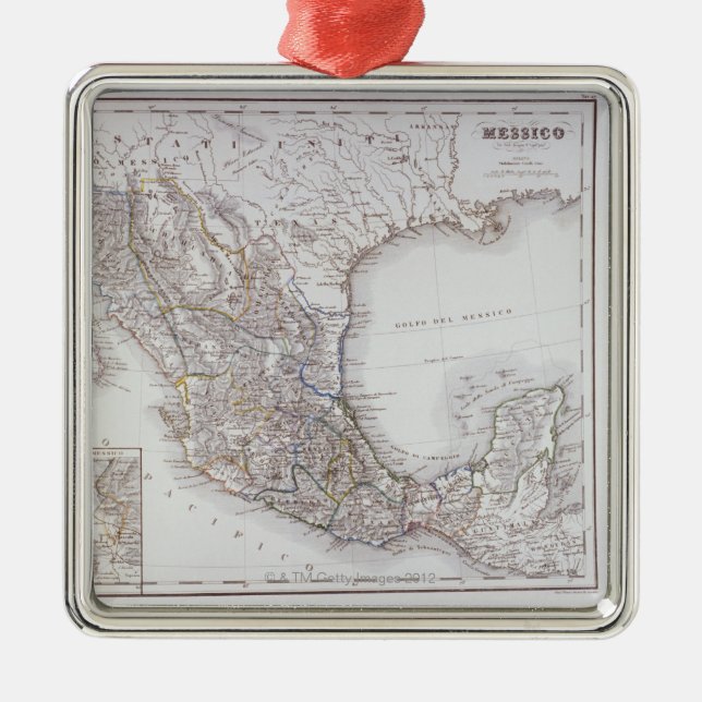 Map of Mexico 2 Metal Ornament (Front)