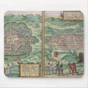 Map of Mexico and Cuzco, from 'Civitates Orbis Ter Mouse Pad