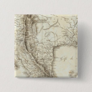 Map of Mexico and neighbouring countries 15 Cm Square Badge