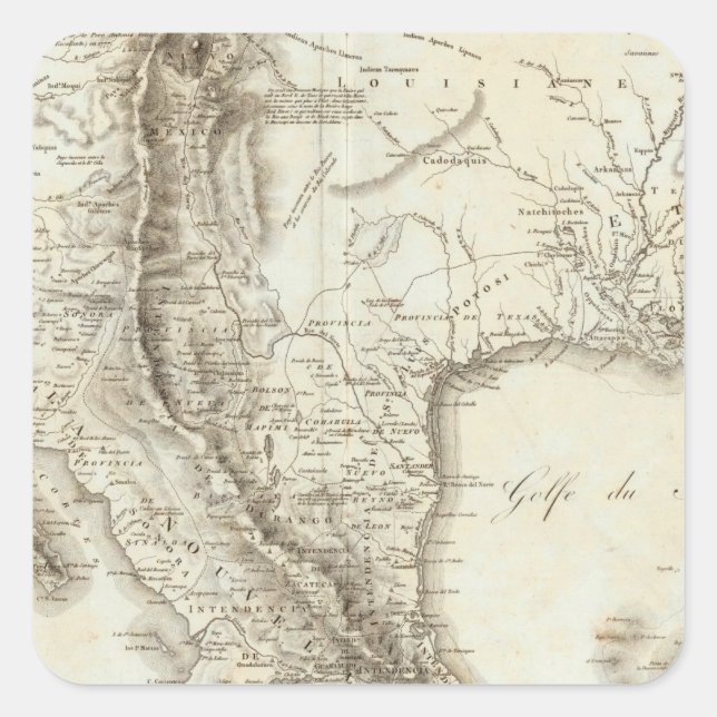 Map of Mexico and neighbouring countries Square Sticker (Front)