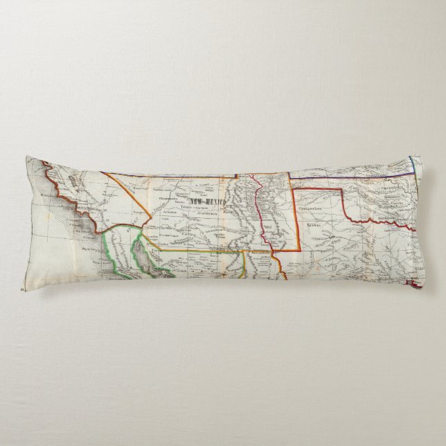 Map Of Mexico & California Body Cushion (Front)