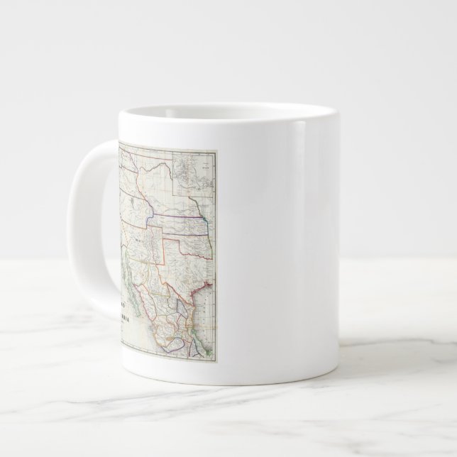 Map Of Mexico & California Large Coffee Mug (Front Left)