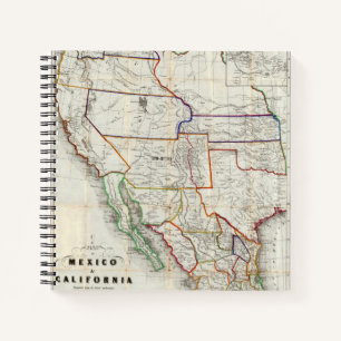 Map Of Mexico & California Notebook