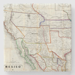 Map Of Mexico & California Stone Coaster