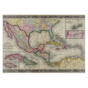 Map Of Mexico, Central America Cutting Board