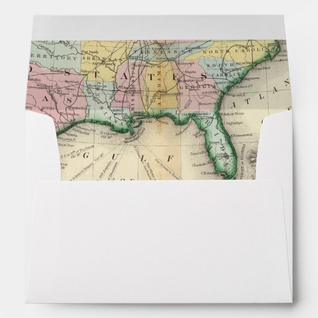 Map Of Mexico, Central America Envelope (Back (Bottom))