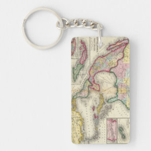 Map Of Mexico, Central America Key Ring