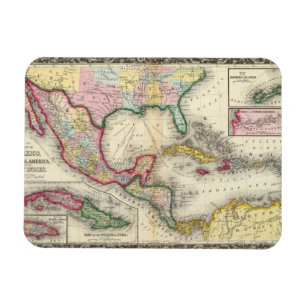 Map Of Mexico, Central America Magnet