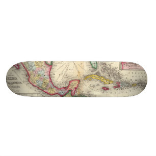 Map Of Mexico, Central America Skateboard