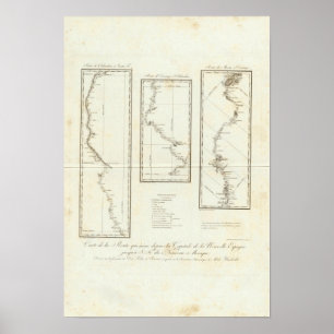 Map of Mexico City to Santa Fe New Mexico Poster