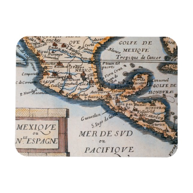 Map of Mexico or New Spain | 1625 Magnet (Horizontal)