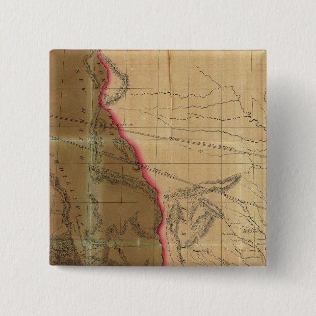 Map of Mexico Showing the Seat of War 15 Cm Square Badge (Front)