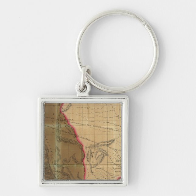 Map of Mexico Showing the Seat of War Key Ring (Front)