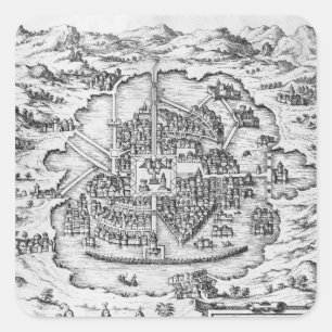 Map of Mexico Square Sticker