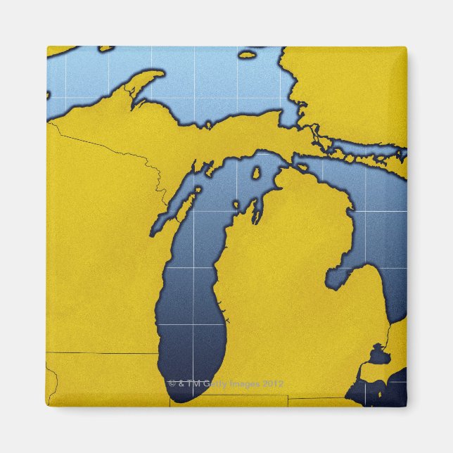 Map of Michigan 2 Magnet (Front)
