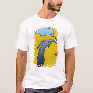 Map of Michigan 2 T-Shirt