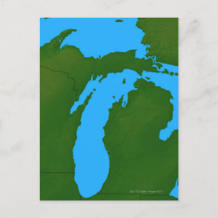 Map of Michigan 3 Postcard
