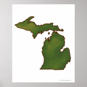 Map of Michigan 4 Poster