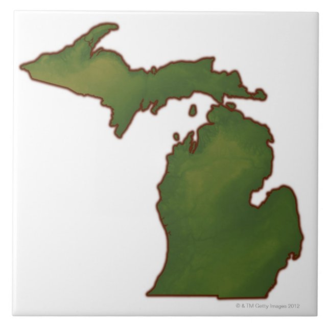 Map of Michigan 4 Tile (Front)