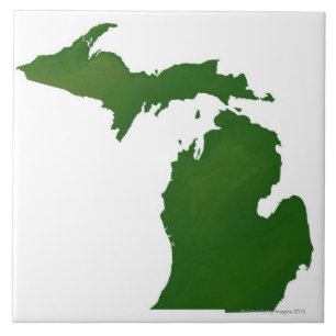 Map of Michigan Ceramic Tile