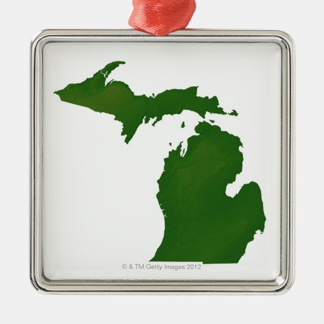 Map of Michigan Metal Ornament (Front)