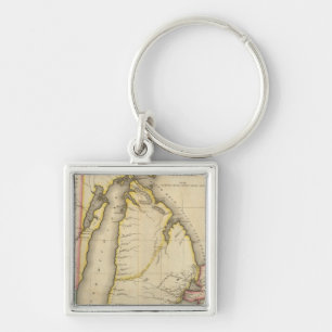 Map Of Michigan Territory Key Ring