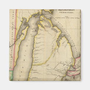 Map Of Michigan Territory Magnet