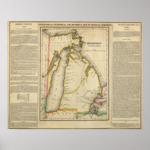 Map Of Michigan Territory Poster