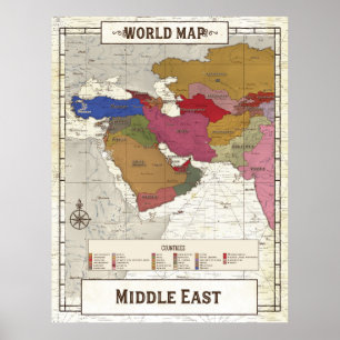 Map Of Middle East Poster