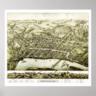 Map of Middletown Connecticut from 1877 Poster