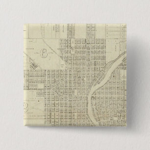 Map of Milwaukee 15 Cm Square Badge