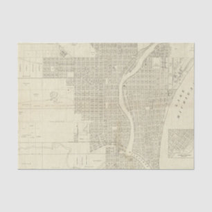 Map of Milwaukee Tissue Paper