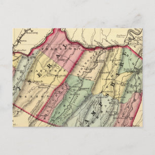 Map of Mineral, Hampshire counties Postcard