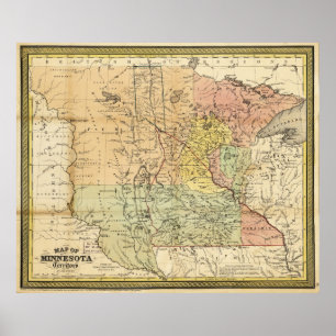 Map of Minnesota Territory (1852) Poster