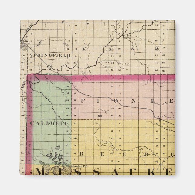 Map of Missaukee County, Michigan Magnet (Front)