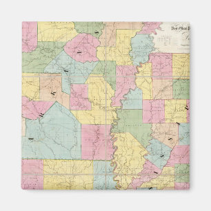 Map of Mississippi, Louisiana & Arkansas Magnet