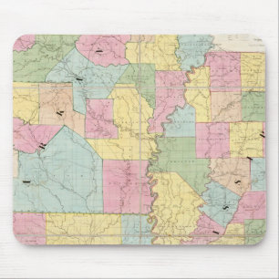 Map of Mississippi, Louisiana & Arkansas Mouse Pad