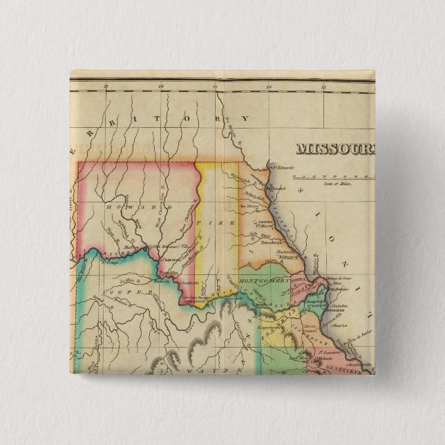 Map Of Missouri 15 Cm Square Badge (Front)