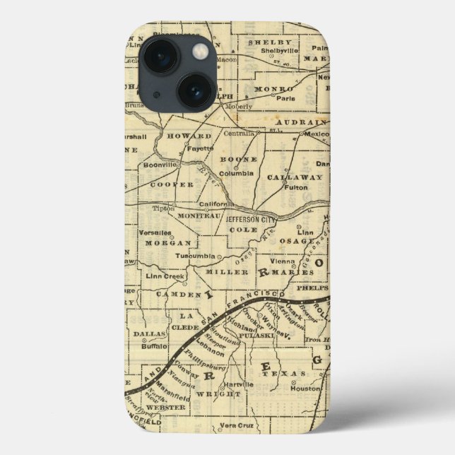 Map of Missouri 2 Case-Mate iPhone Case (Back)