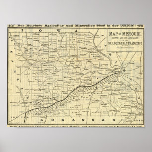 Map of Missouri 2 Poster