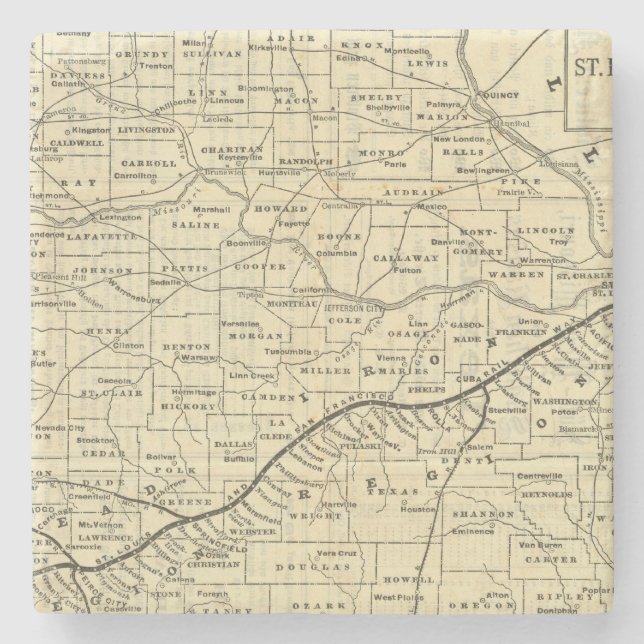 Map of Missouri 2 Stone Coaster (Front)